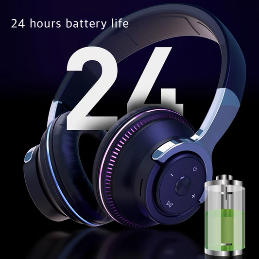 H2 Bluetooth Headphones Compatible 5.1 Colourful LED Lights Wireless Headset